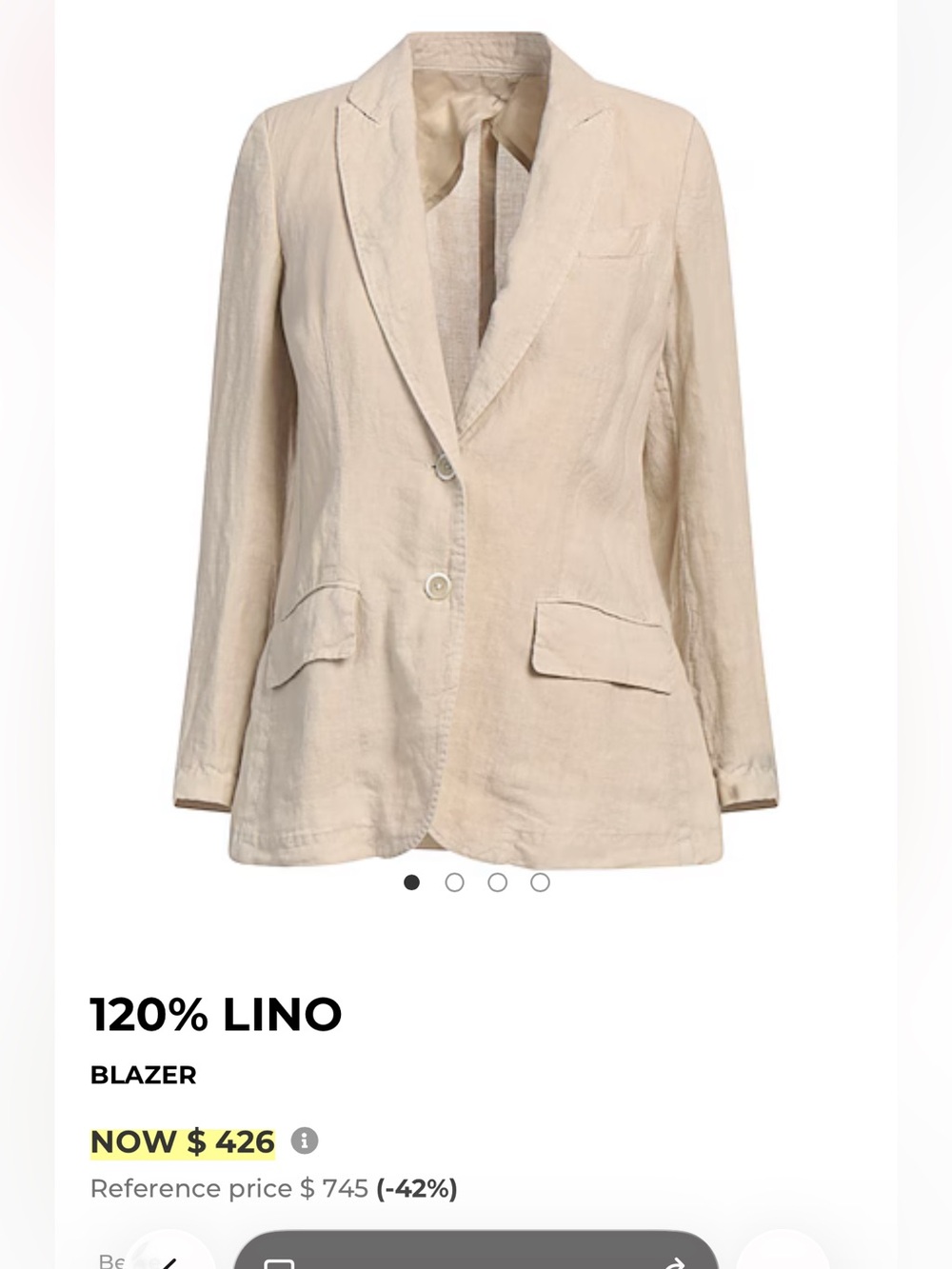 Lightweight Cream Linen Sport Coat - Classic Two-Button Blazer